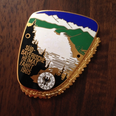 Original historische Plakette - Süd Bayrische Heimatfahrt 1965 