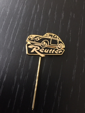 Original Karosserie Reutter - Porsche 356 Anstecknadel -gold- 
