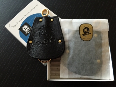 Original PORSCHE- KAROSSERIE REUTTER Schlüsselmäppchen -schwarzes Leder 