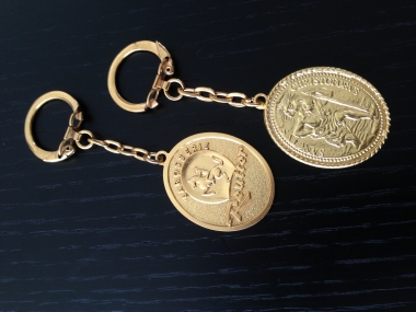 Original-Karosserie-Reutter-Schlüsselanhänger- vergoldet 