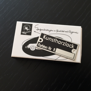 Orig. Karosserie Reutter Lacknummer-Plakette 