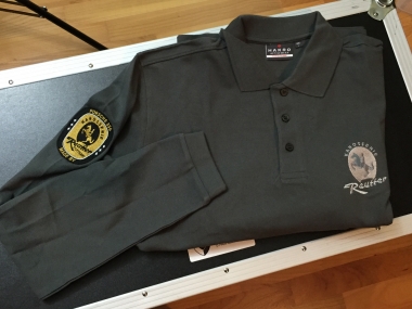 Original Karosserie Reutter Langarm-Polo dunkelgrau Gr. XL 