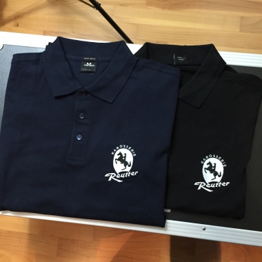 Karosserie Reutter Kurzarm-Polo schwarz Gr. M 