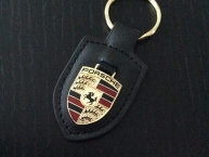 Original Porsche Schlüsselanhänger - Leder schwarz - 